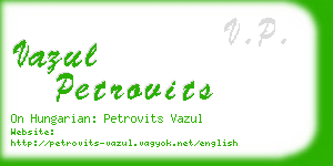 vazul petrovits business card